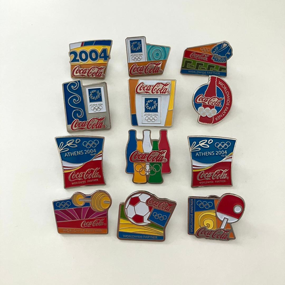 コカコーラ 2004 アテネオリンピック五輪 ピンバッジ 12個セットまとめ