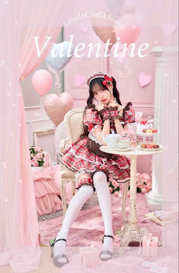 チョコラブチェックメイド バレンタインコスプレ12点セット Malymoon