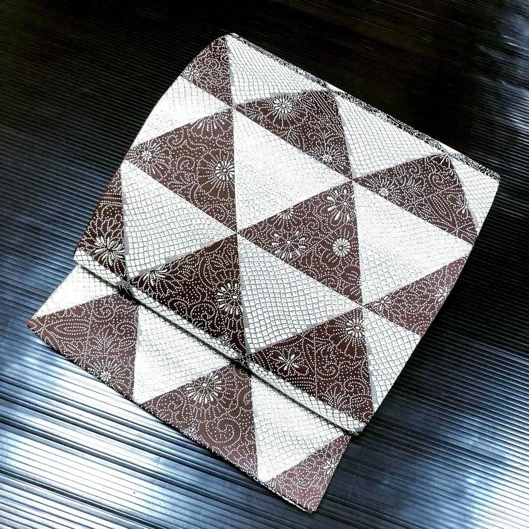 専用ページ　正絹　六通袋帯【鱗文様　花　鹿の子】 正絹 六通袋帯【鱗文様 花 鹿の子】