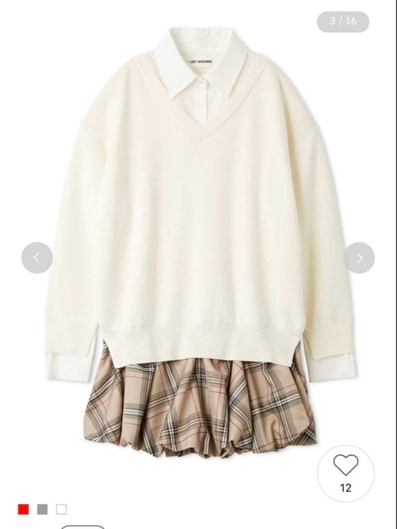 LILY BROWN ニットドッキングバルーンワンピース ivory セール】ニットドッキングバルーンワンピース（ワンピース）｜LILY