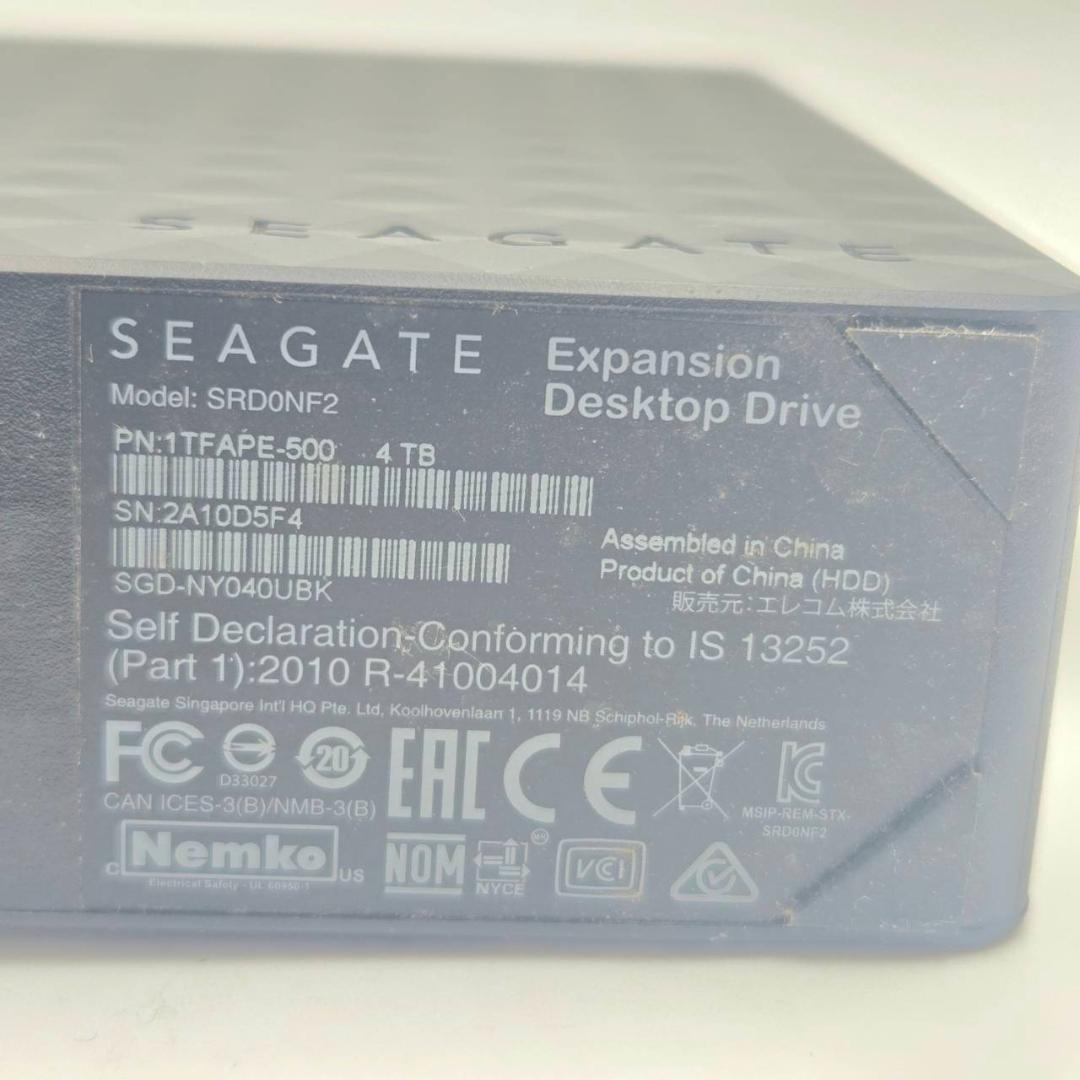 SEAGATE SEAGATE 外付けHDD 4TB SRD0NF2 初期化済み 動作良好 - 動作品