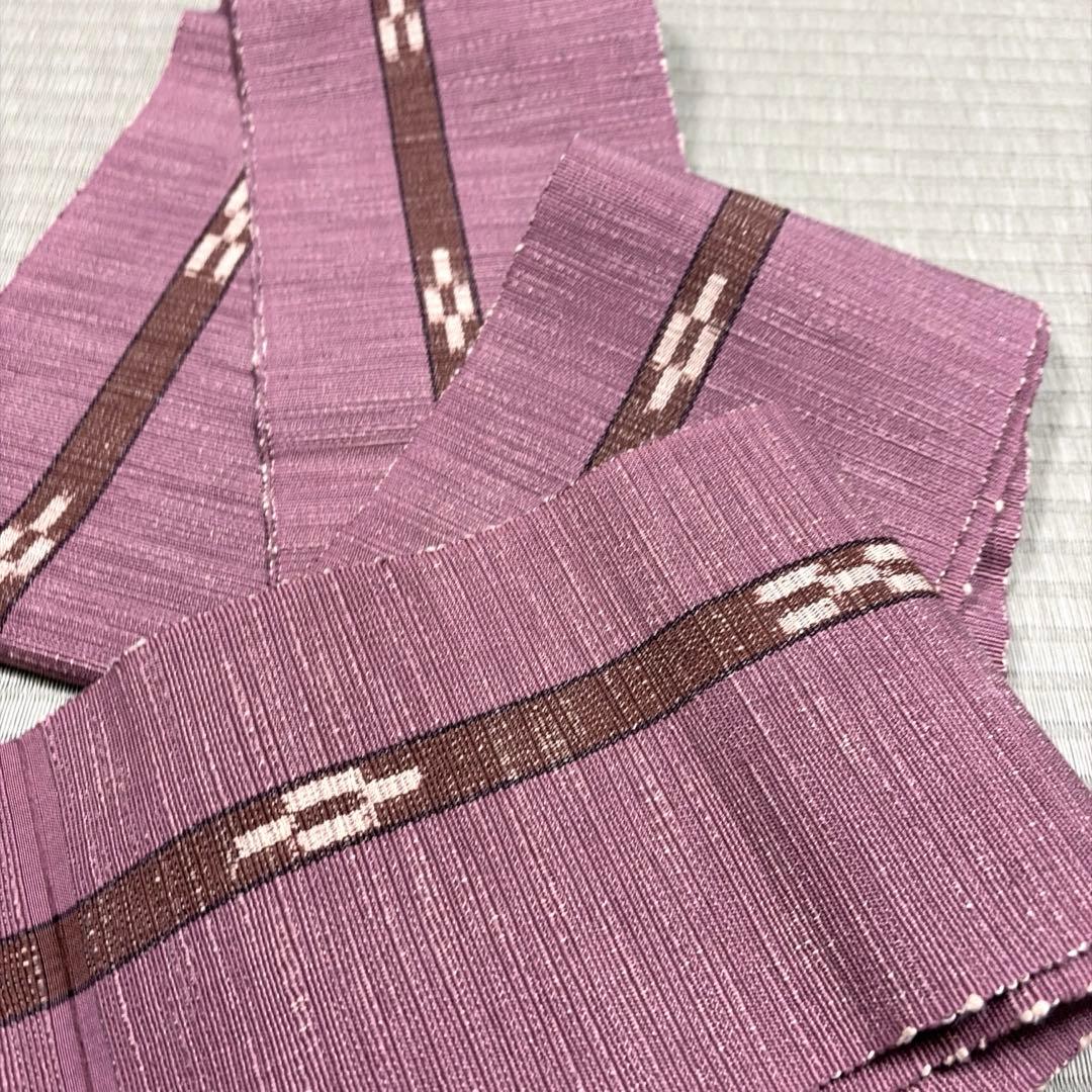 八重山ミンサー半幅帯《くすんだピンク》