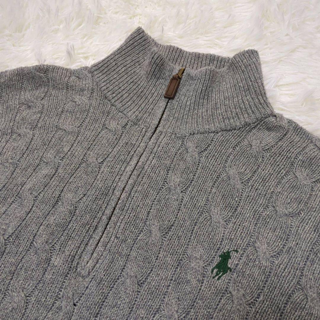 ポロラルフローレン ケーブルニット ハーフジップ ポニー刺繍 180