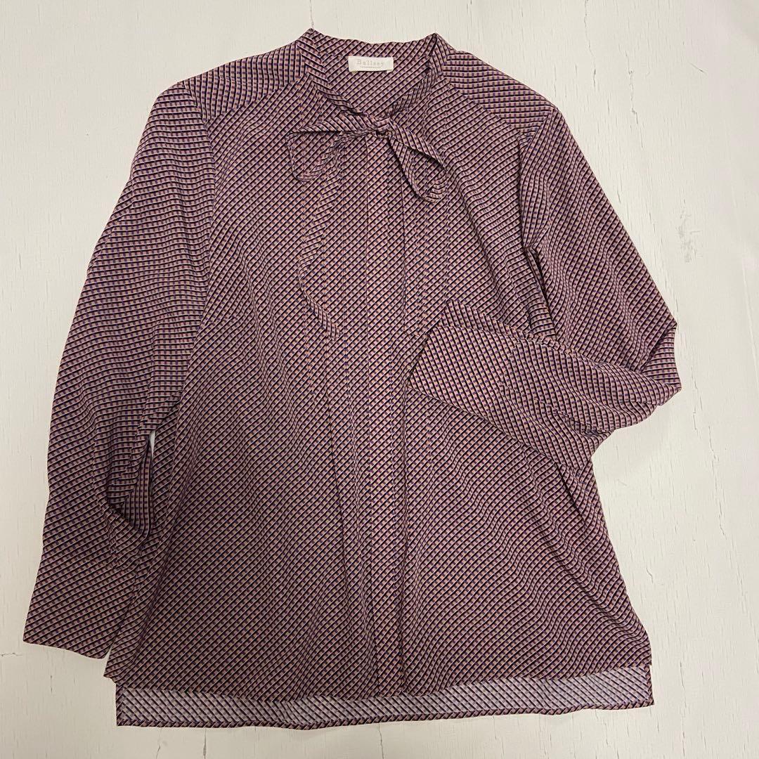 トゥモローランド Ballsey キカダイアゴナルプリント ボウタイブラウス