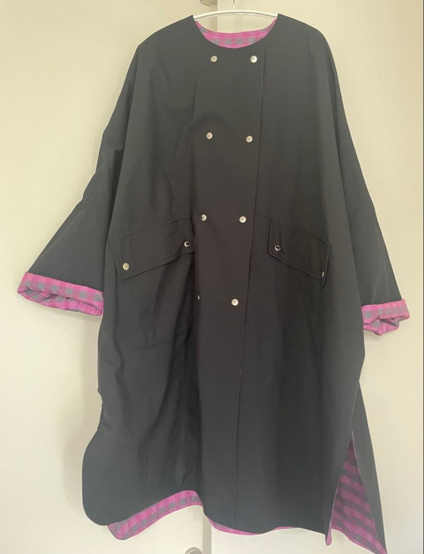 ロージーモンスター リバーシブルチェックレインポンチョコートの通販