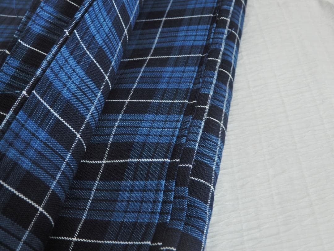 松阪木綿正藍染反物・格子織・入手困難色・12m保証・ワイド巾・新品