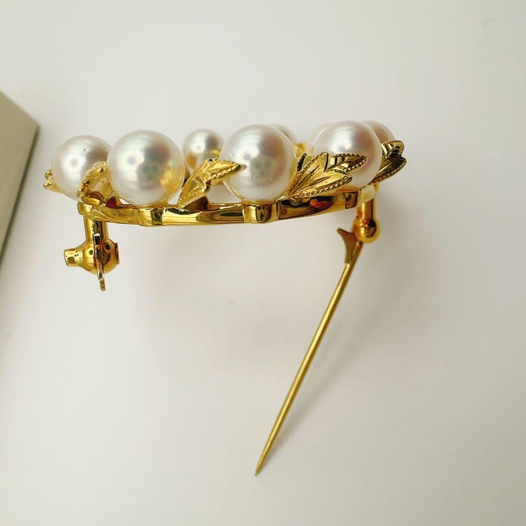 美品 定番 ミキモト K18 月桂樹 ブローチ 美品 - メルカリ