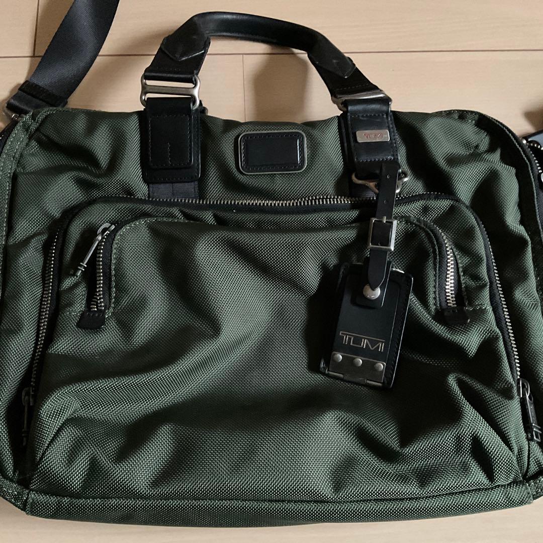 TUMI ビジネスバッグ オリーブグリーン - メルカリ