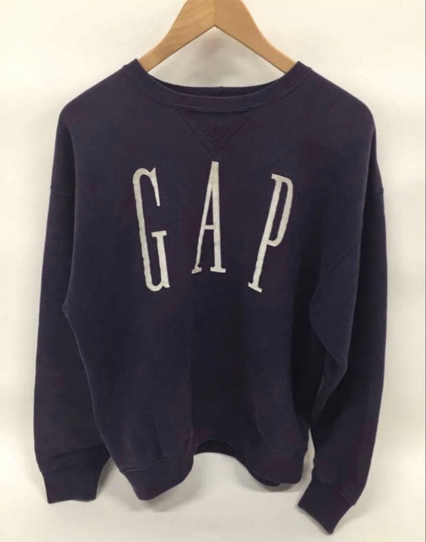90's OLD GAP オールドギャップ ネイビー　トレーナー スウェット GAP - oldgap オールドギャップ スウェット M ネイビー デカロゴの通販