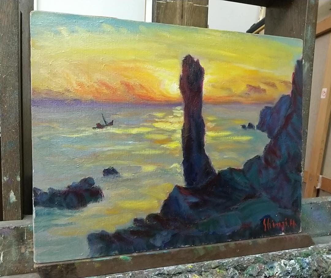 唐桑半島の朝」油絵 F6 絵画 油彩画 風景画 アート - メルカリ