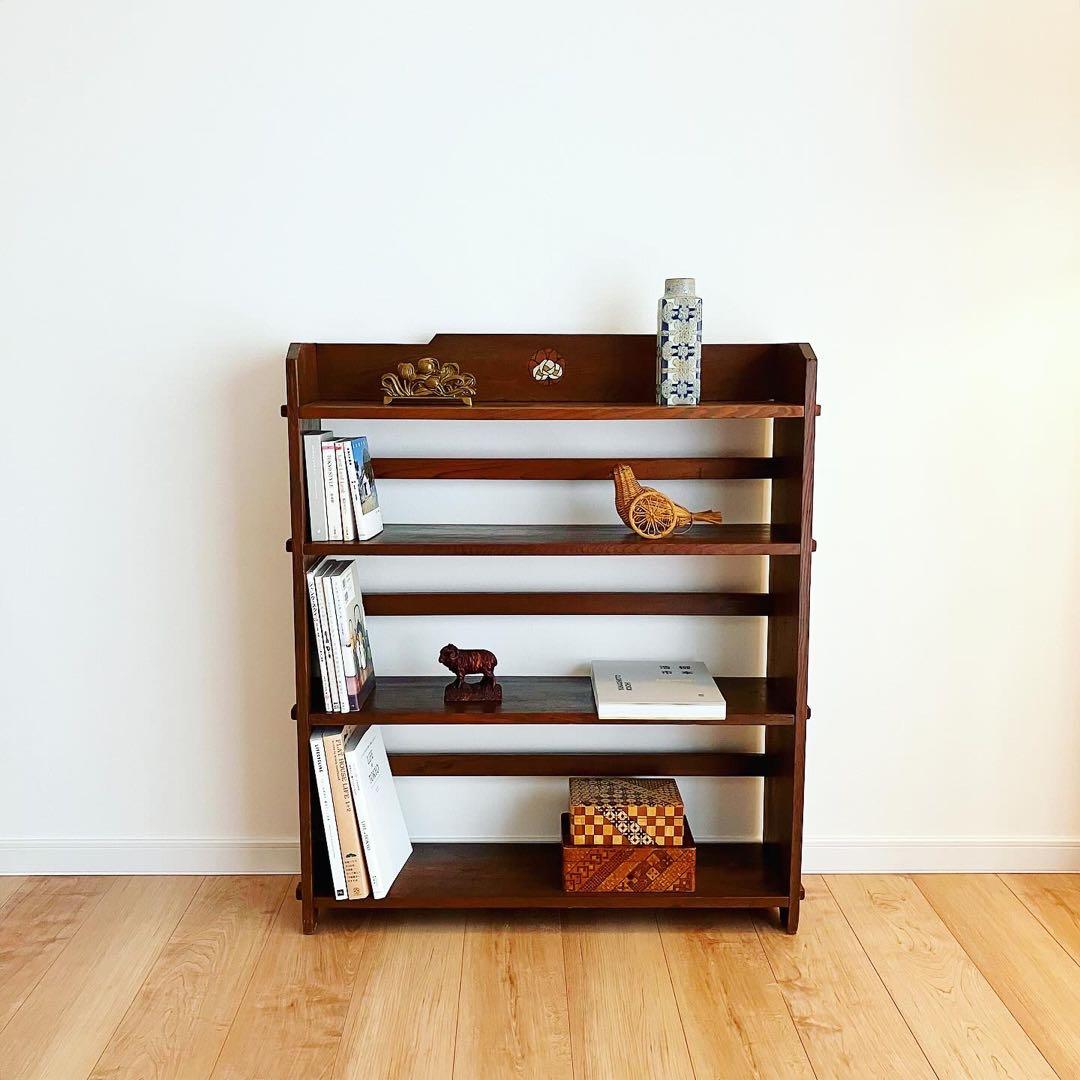 ブックシェルフ　本棚　古家具　古道具　ブロカント　蚤の市　レトロインテリア雑貨 雑貨屋さんの陳列棚としてオーダーメイドブックシェルフ1800