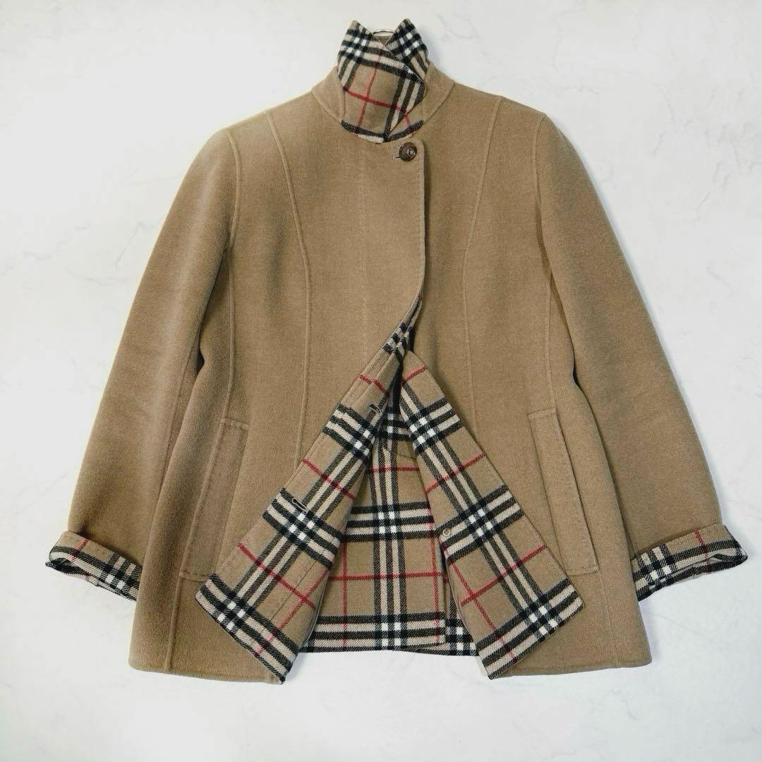 バーバリーロンドン ノバチェック ダブルフェイス ウール カシミヤ コート M 美品】バーバリーロンドン ダブルフェイス ウールカシミヤコート ノバ