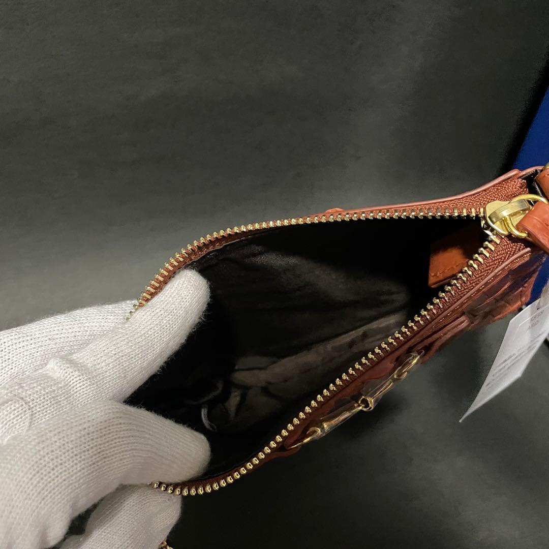 新品・未使用】ロダニア クロコ革 2way ハンドバッグ ポーチ付