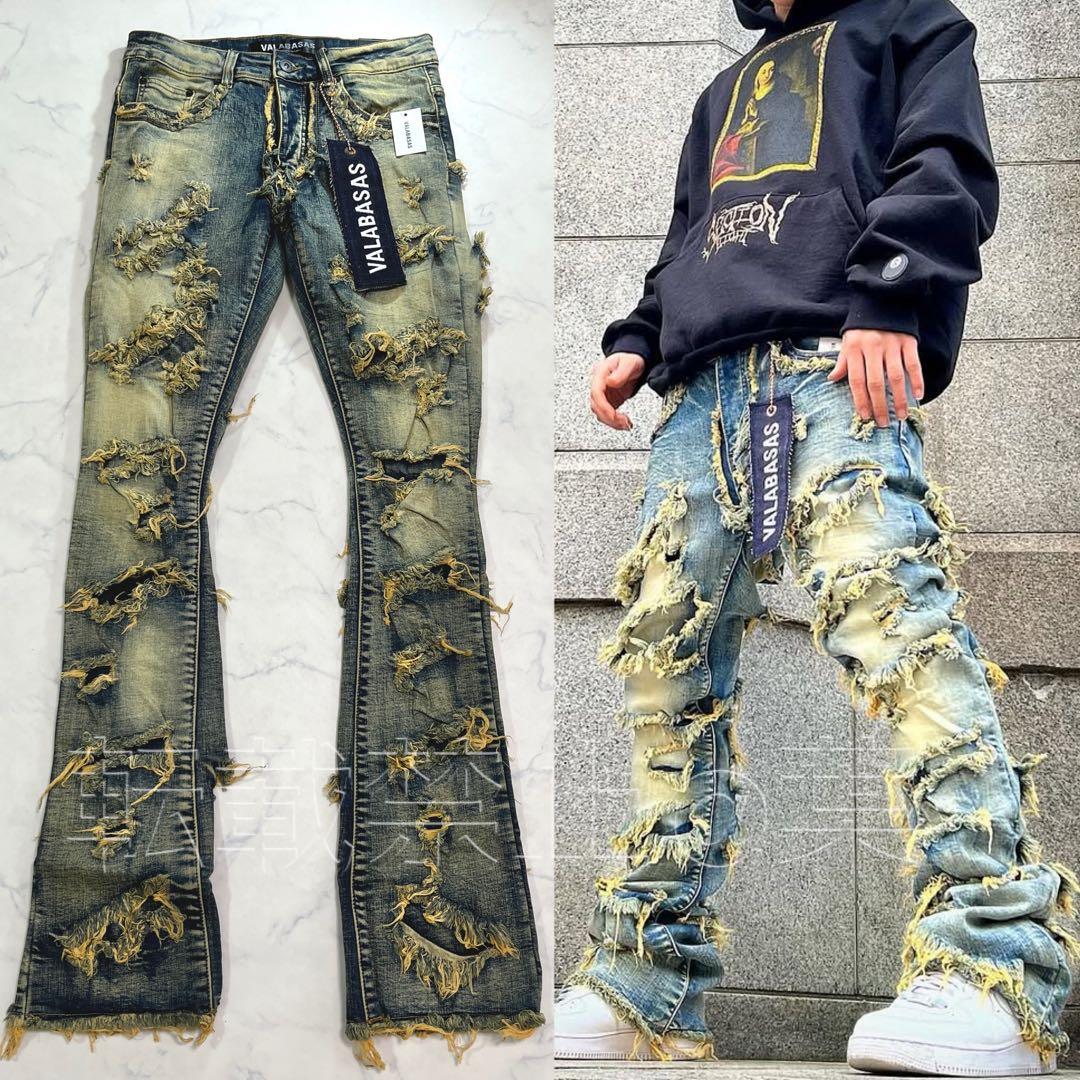 VALABASAS バラバサス ハードクラッシュスタックフレアデニム 新品 29