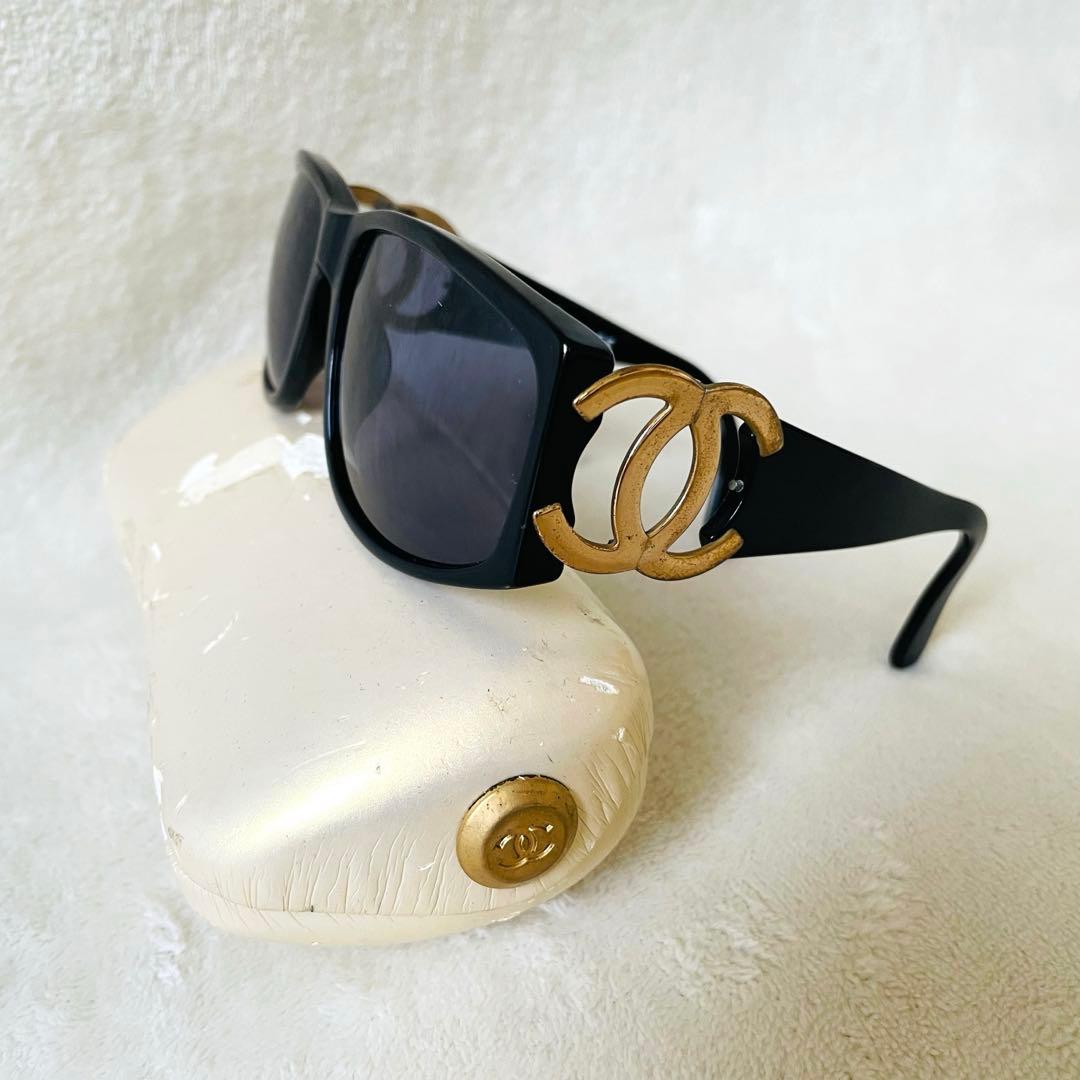 CHANEL ブラック サングラス ココマーク イタリア製 94305 - メルカリ