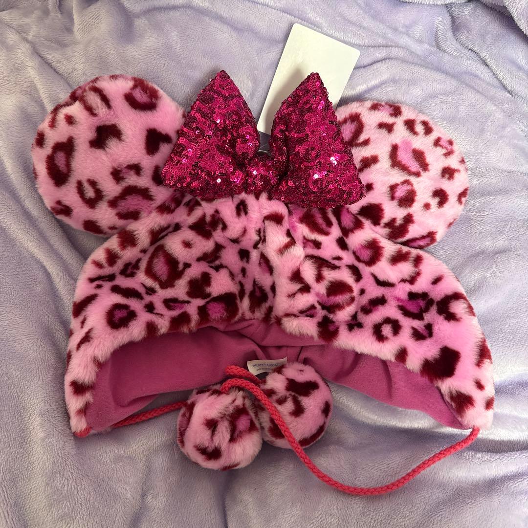 ミニーマウス風ヒョウ柄帽子 ピンク 値下げ可能 - メルカリ