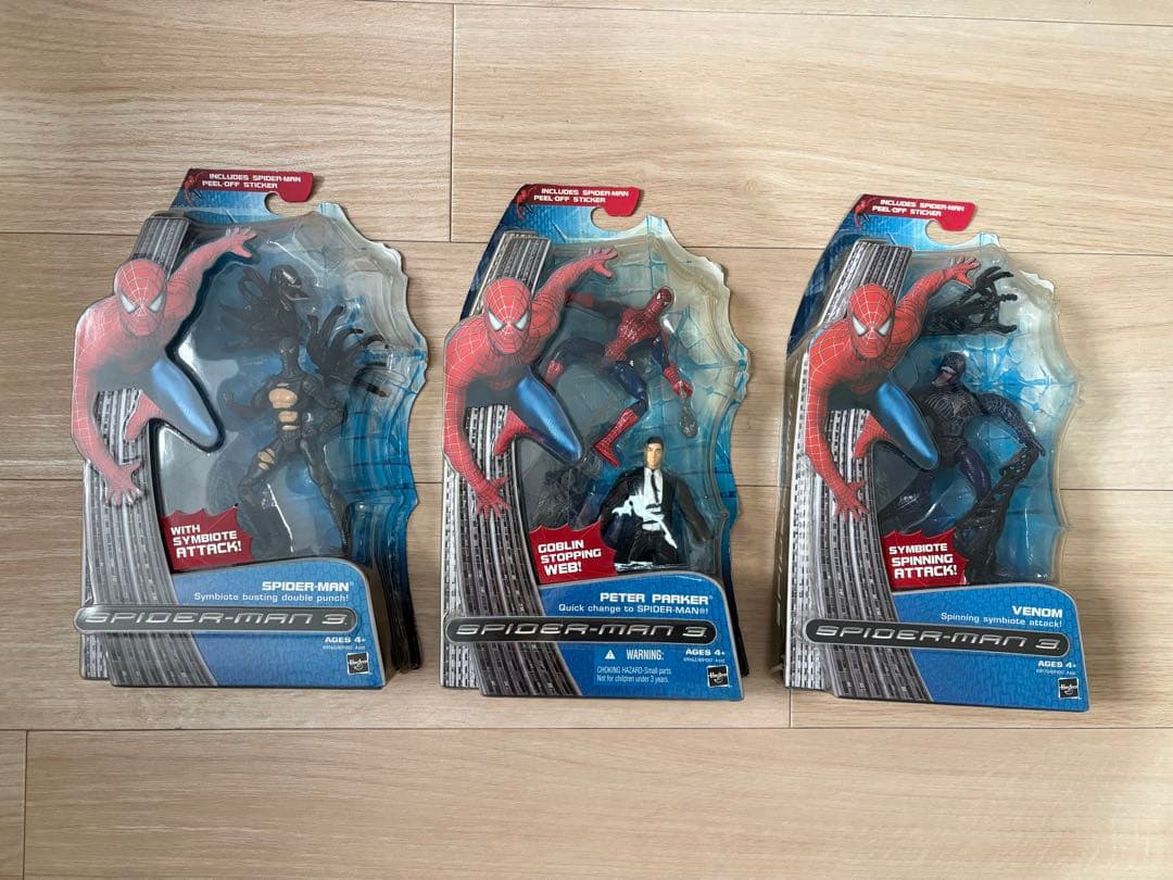 スパイダーマンフィギュア 3体セット 未開封 Hasbro Hasbro マーベル MARVEL スパイダーマン アクロス・ザ・スパイダー