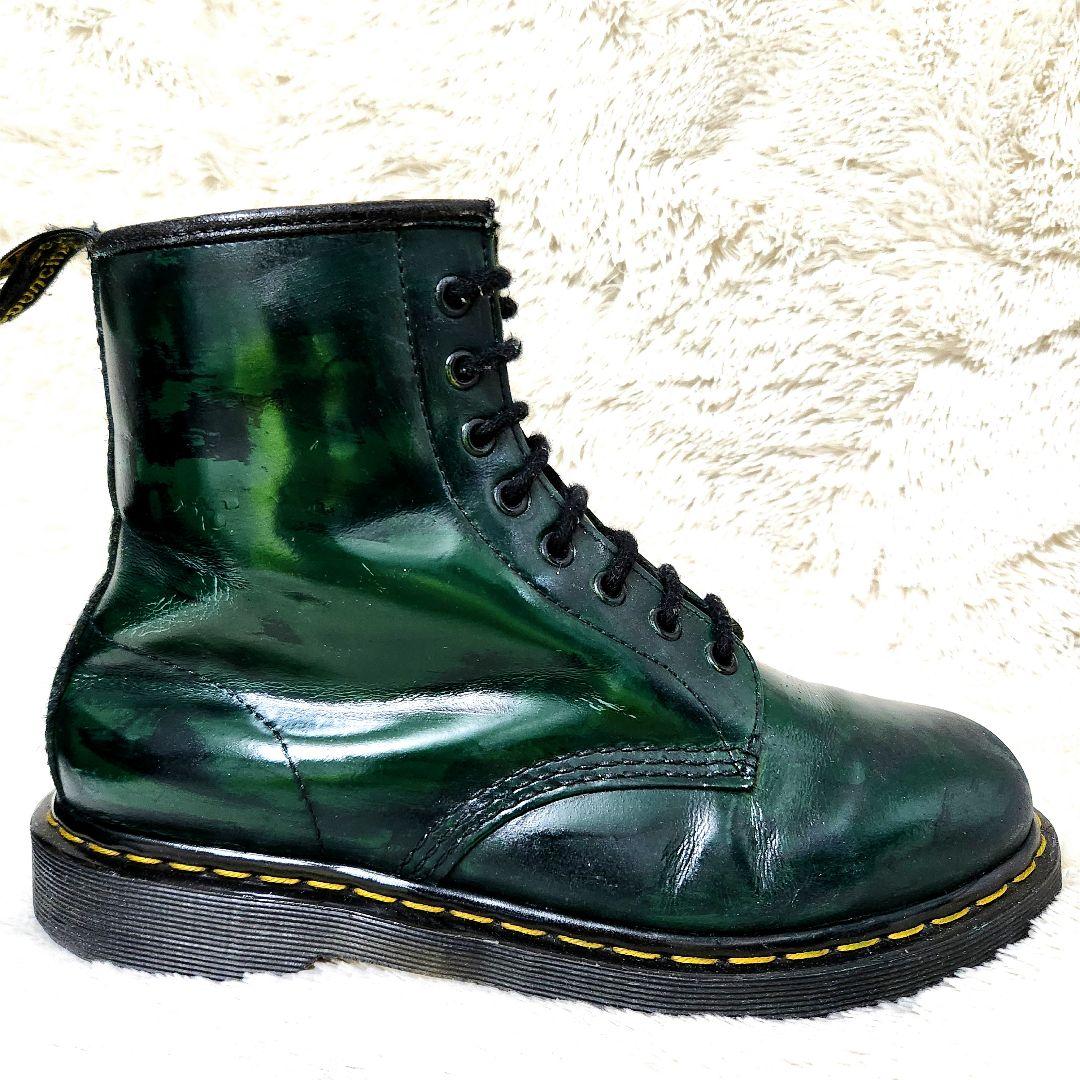 E*~様 ドクターマーチン　本革　8ホール　ブーツ　グリーン　UK8　27.0c