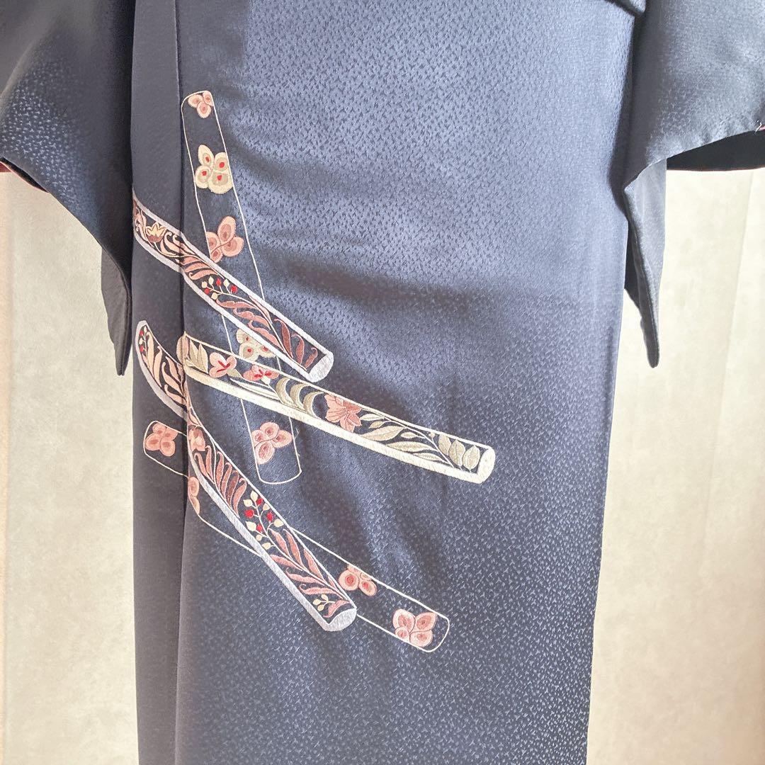 付け下げ フルセット 着物 トールサイズ Lサイズ 正絹 訪問着 手刺繍