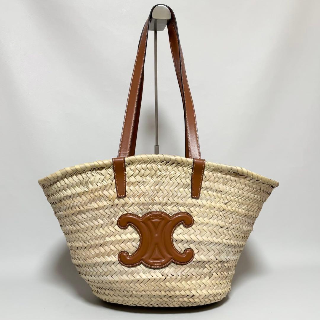 CELINE / トリオンフ クラシックパニエ ミディアム タン かごバッグ CELINE】スモール ブレーデッド トリオンフ クラシック パニエ (CELINE