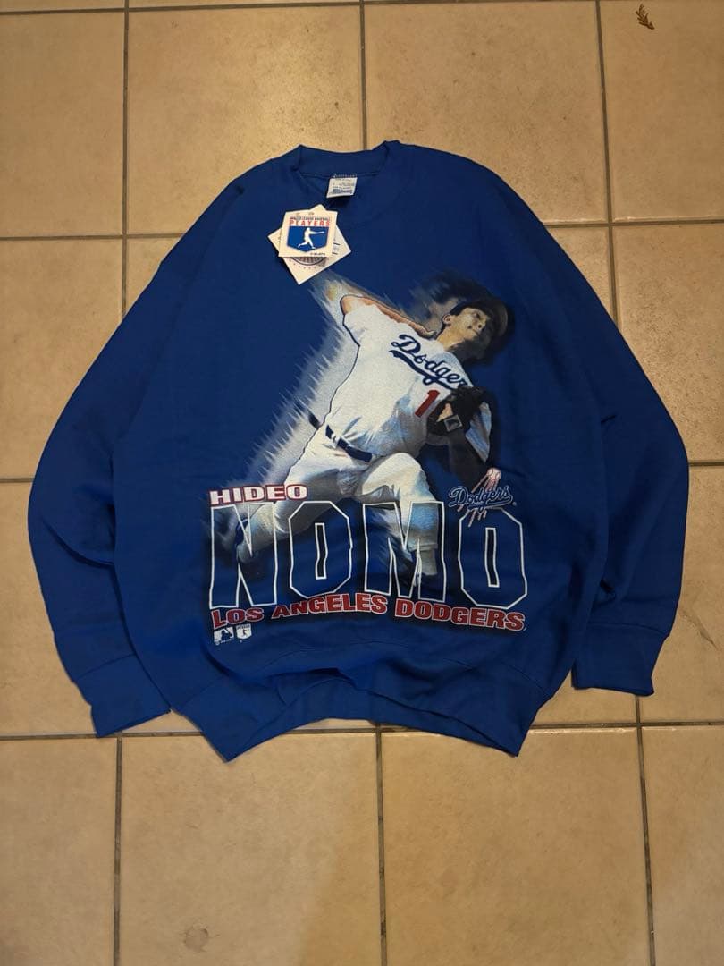 90s USA製 ドジャース 野茂英雄 スウェット ブルー 野球 あいみょん