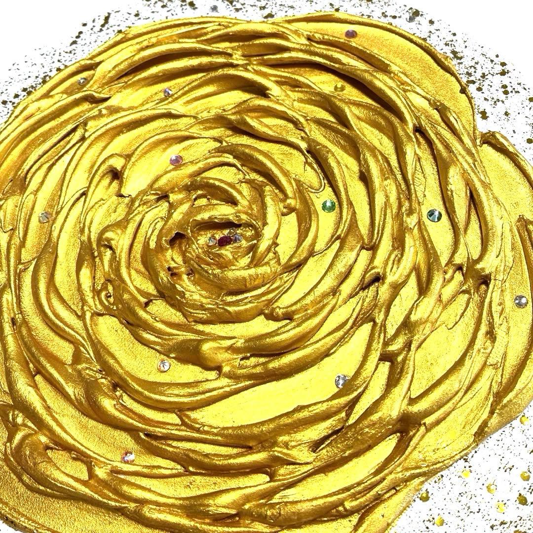 開運絵画 昇龍 天界からのメッセージ 金龍 天界の花 金箔