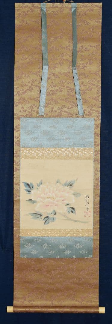 牡丹図】狩野則信2516 ボタン狩野派古画掛け軸肉筆|mercariメルカリ