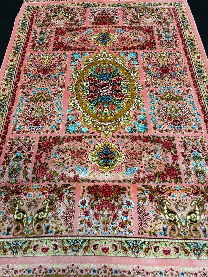 最高級希少作 ペルシャ絨毯 イラン クム産シルク100% 手織り 289万ノット