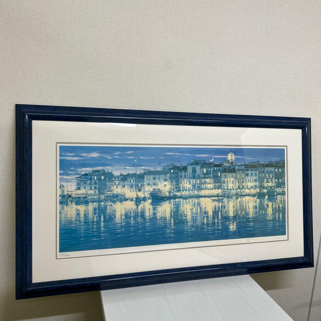 真作】笹倉鉄平サントロペ 36×90cm 額64×118cm - メルカリ