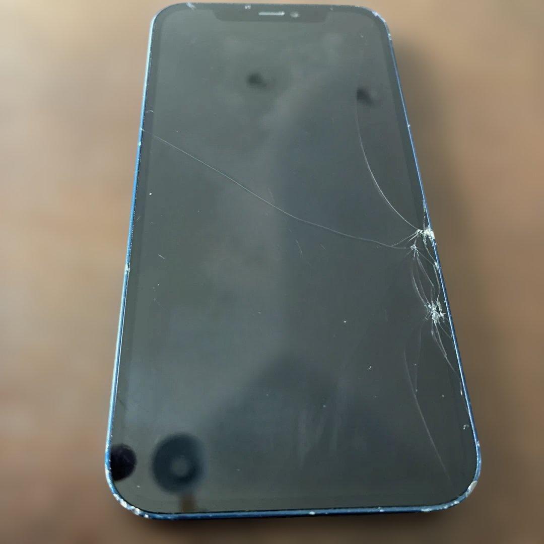 Apple iPhone12 本体 ブルー ヒビ割れ - メルカリ