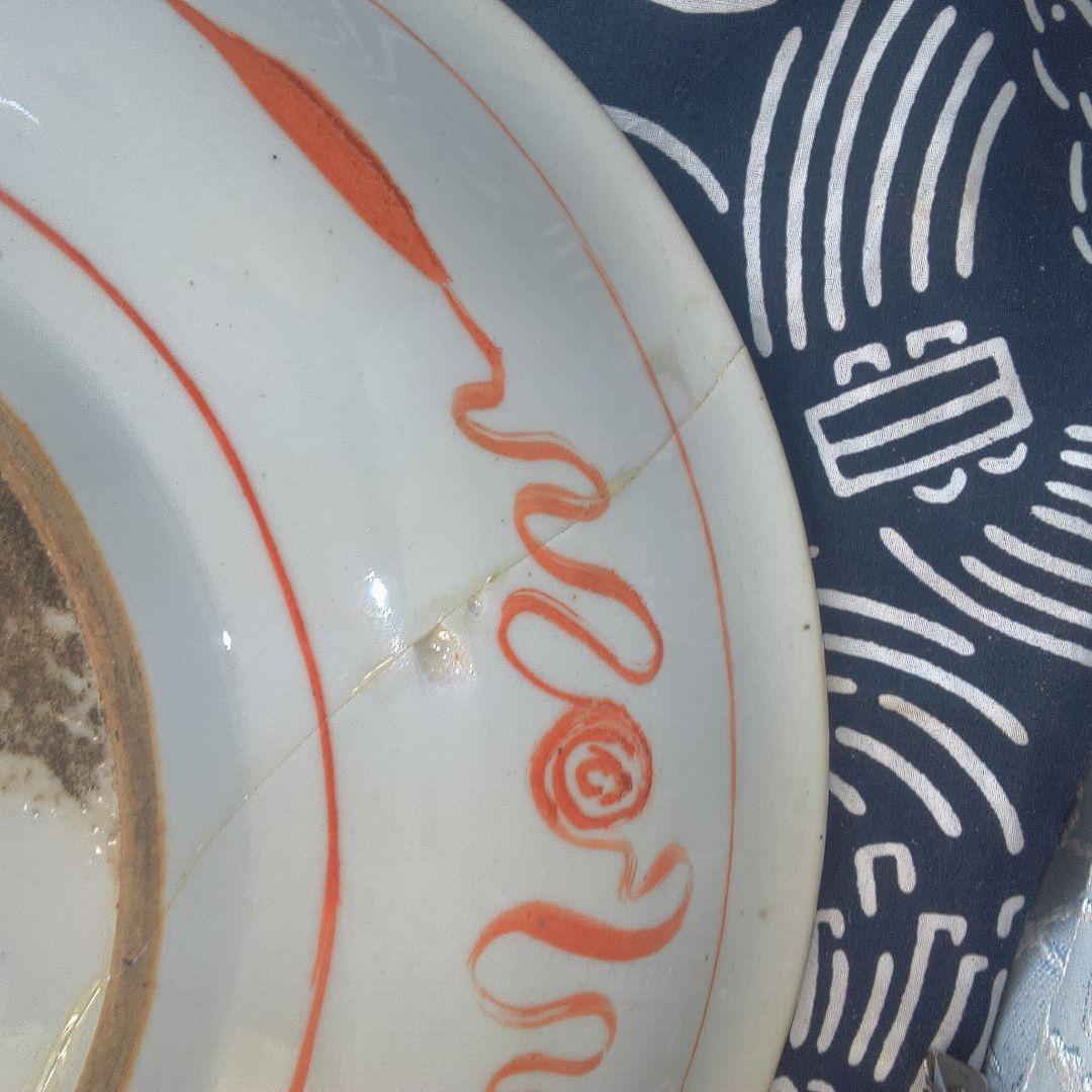 骨董6 ひび直しあります注意多色花模様の陶器皿 - メルカリ