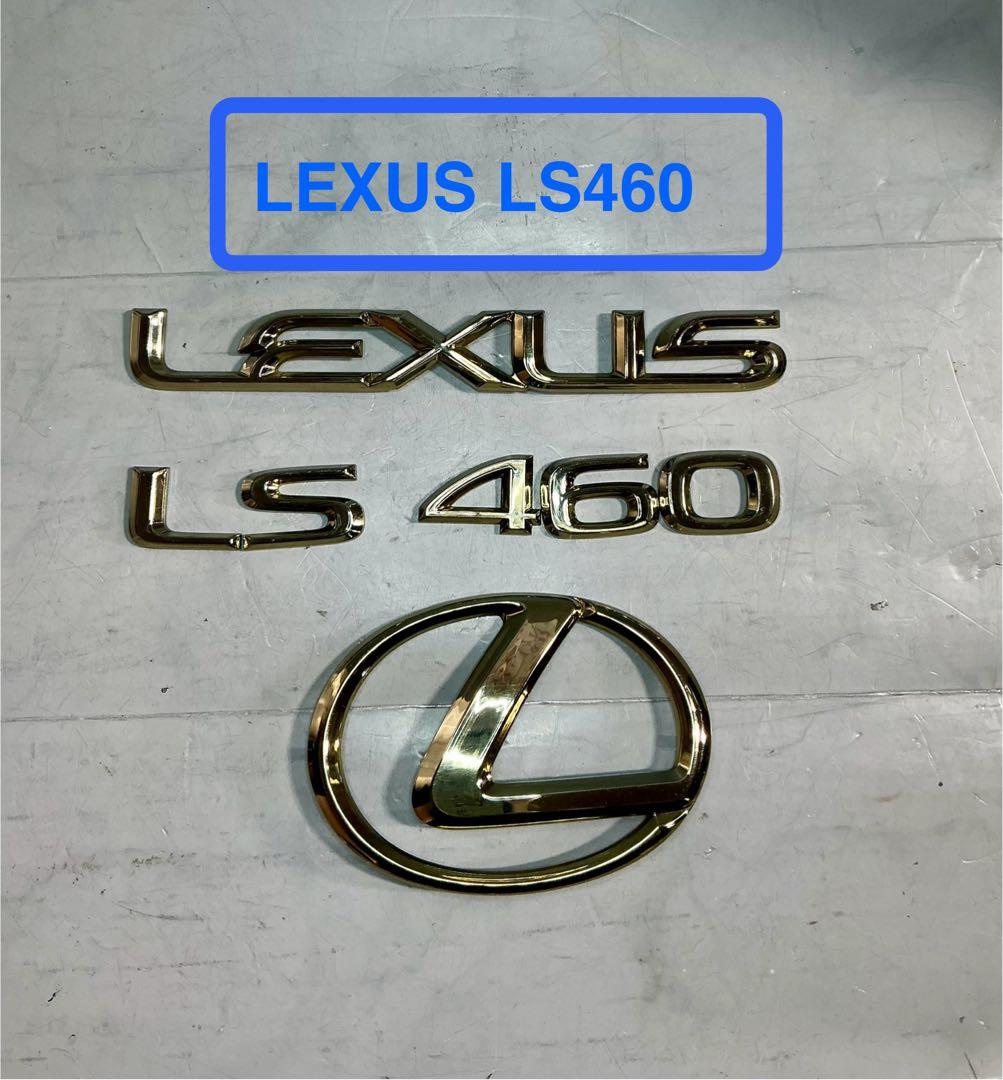 ☆純正☆LEXUS LS460リアエンブレム ゴールド色 Amazon | □USF40系 レクサス LS460 ゴールドエンブレム：リア3点