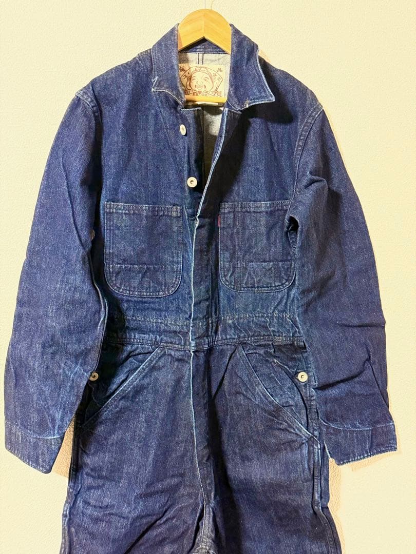 EVISU インディゴデニム オーバーオール・つなぎ 中古・古着通販】EVISU (エヴィス) デニムつなぎ インディゴ サイズ:M