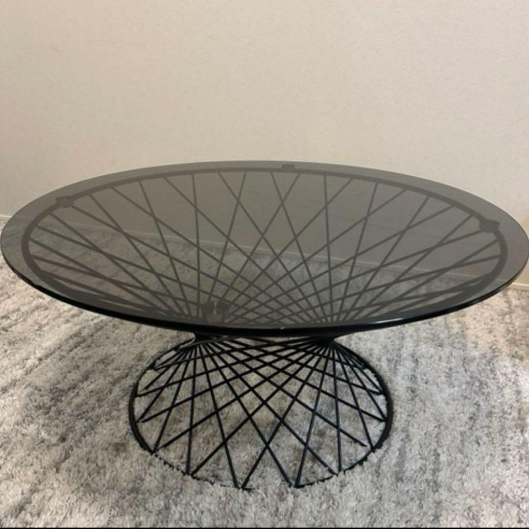 【美品】マーリア コーヒーテーブル フランフラン マーリア コーヒーテーブル クリア×ゴールド（φ800） | Francfranc