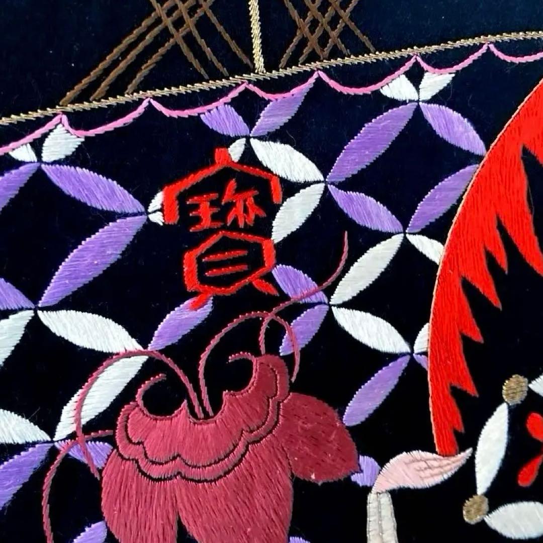 アンティーク名古屋帯 刺繍 宝船 宝尽くし 大正ロマン 正絹 No.50