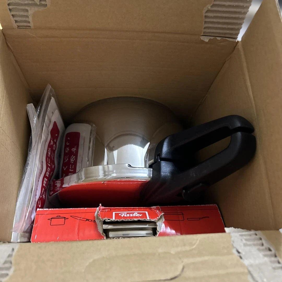 未使用★Fissler フィスラー 圧力鍋 4.5ℓ22㌢★ガラスの蓋★レシピ本