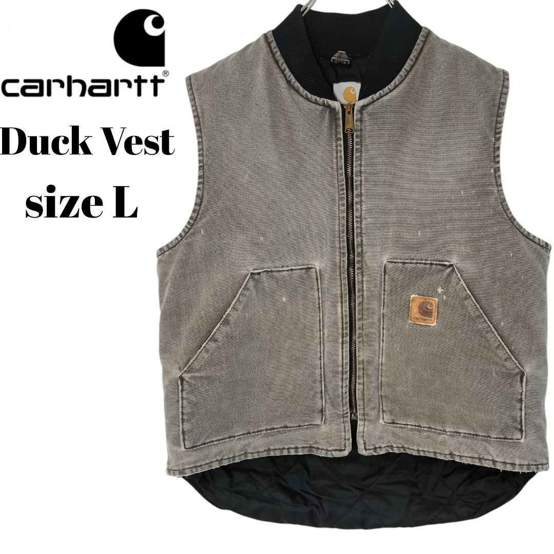 Carhartt カーハート ダック ベスト ブラック フェード グレー L