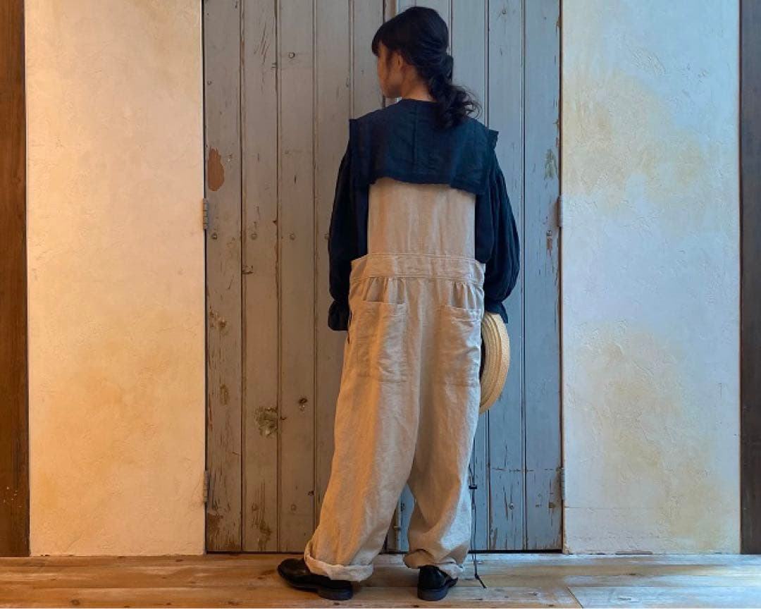 ネストローブ＊リネン天然染スクエアカラーブラウス