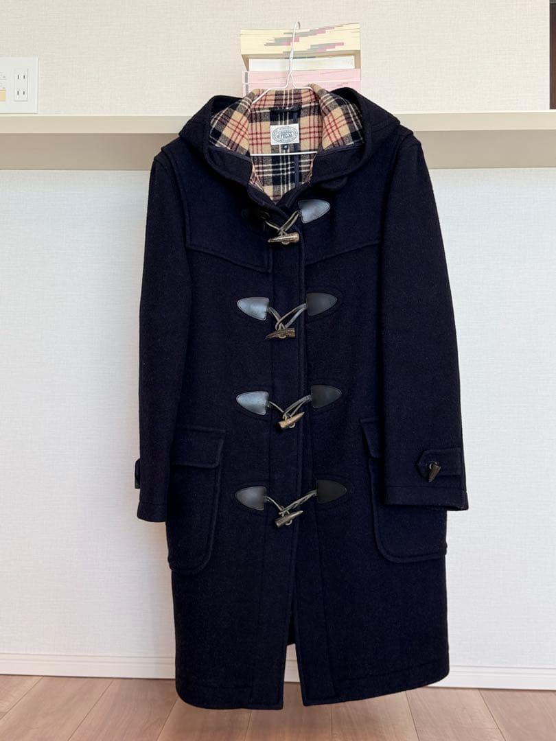 Ｊ.PRESS ネイビー ダッフルコート M フード付き J.PRESS YORK STREET ダッフルコート LARGE ネイビー メンズ