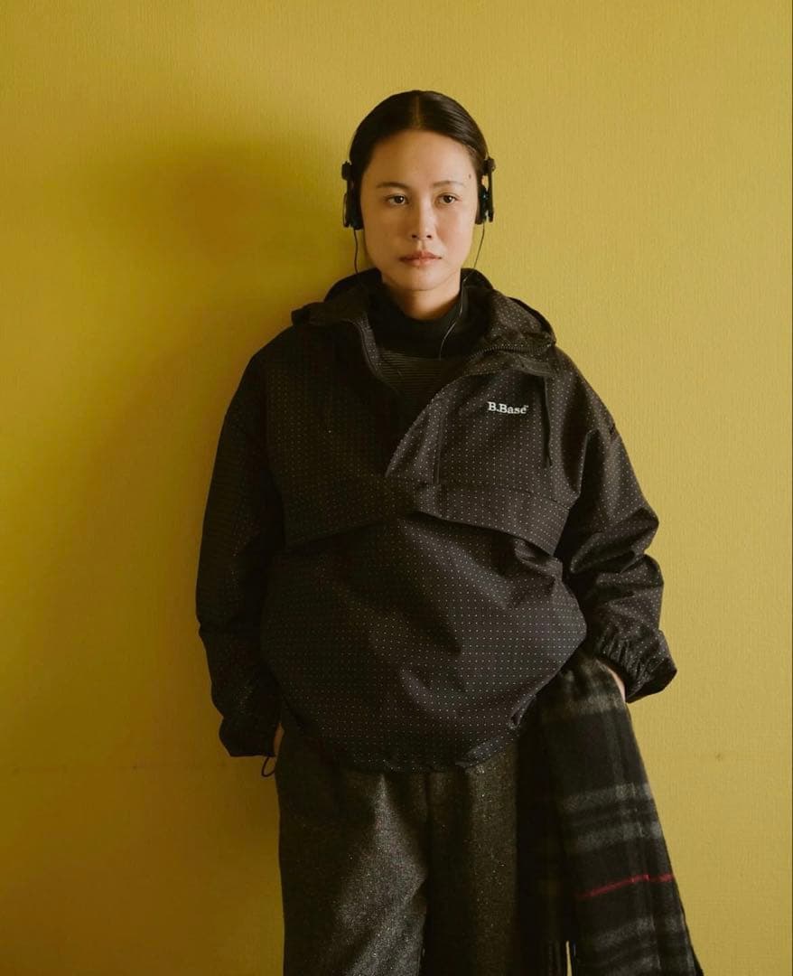 B.Base ブラック ドット柄 ナイロンテックアノラック Lサイズ - メルカリ