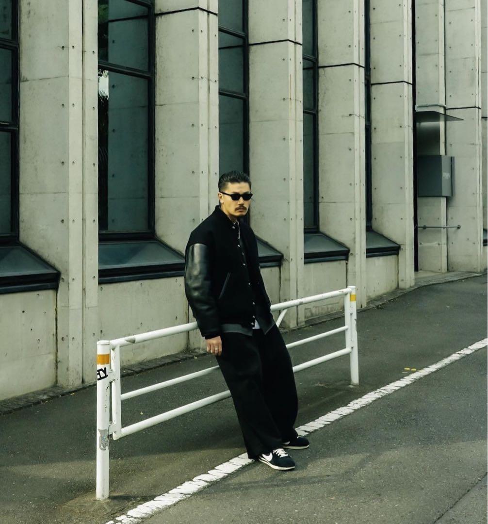 cootie Wool Melton Stadium Jacket ブラック - メルカリ