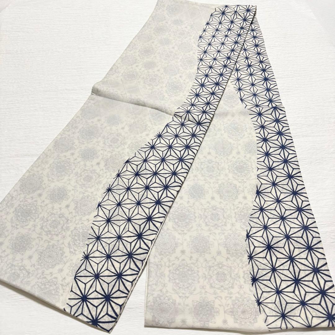 m127 想屋工房 京袋帯 華紋 麻の葉 全通 正絹