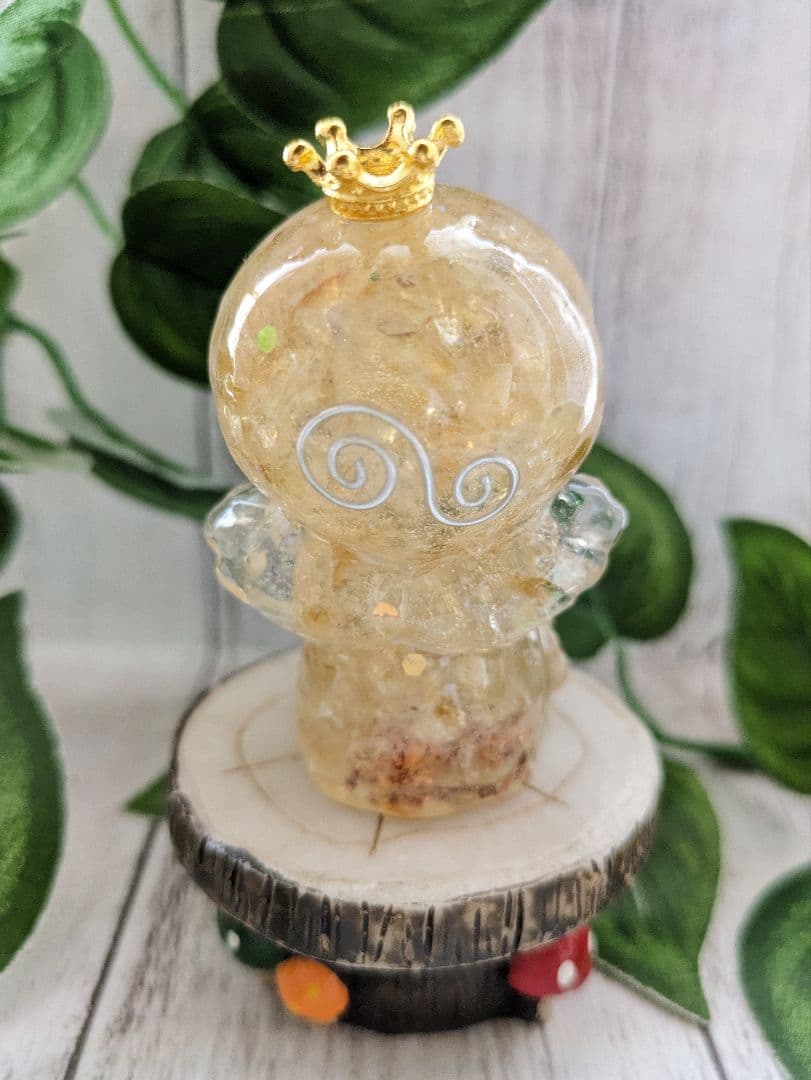 【なおりん】シトリンの天使ちゃん形オルゴナイト☆他４点