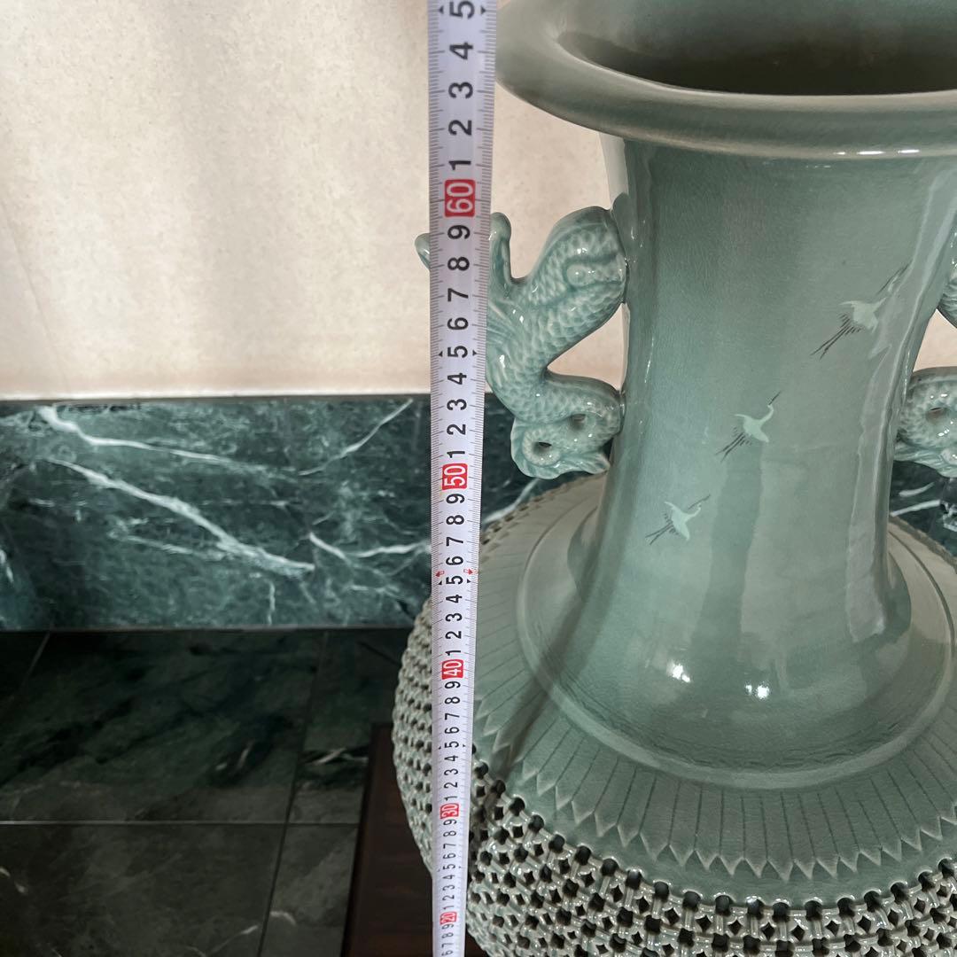 特大壺 青磁 床の間 美品 - メルカリ