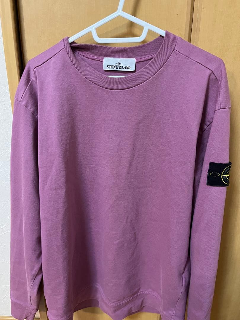 STONE  パープル　トレーナー XTFMT01J3 裏起毛 ウォームソフト サイドスリット トレーナー (単品)