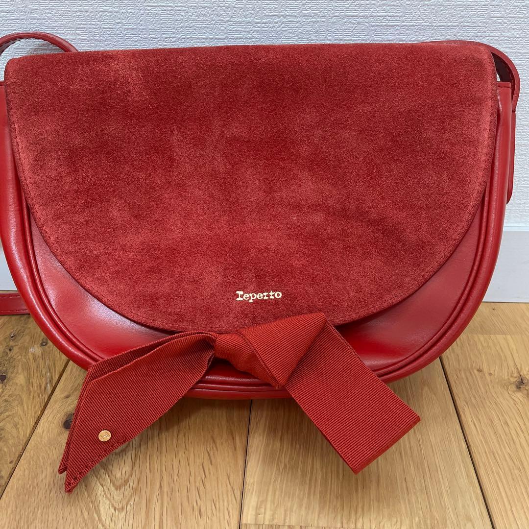 【美品】repetto 赤 ショルダーバッグ repetto】レペット MINI Arabesque ミニアラベスク ソフトレザー 2way