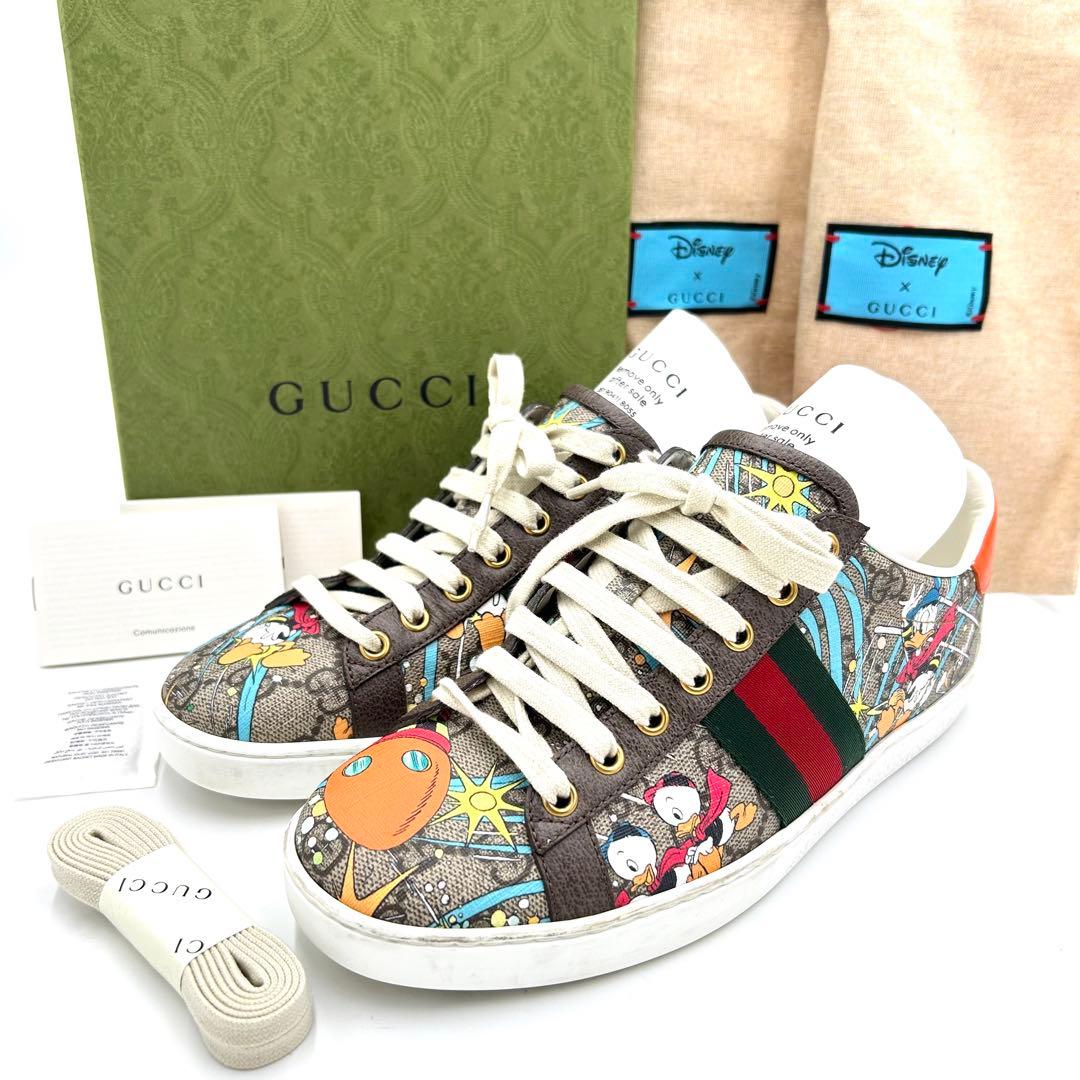 極美品】限定 GUCCI Disney コラボ ドナルド スニーカー - メルカリ