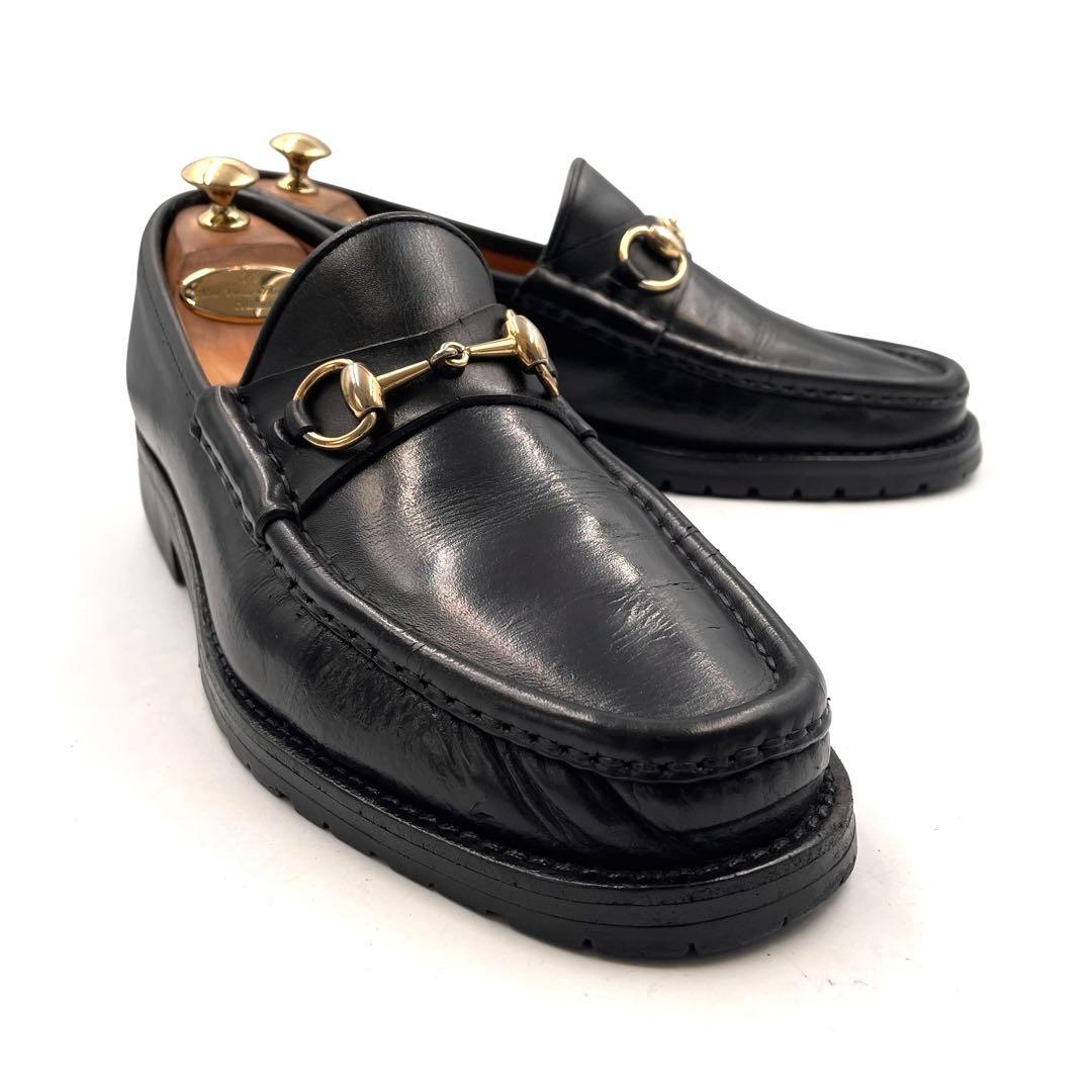 《美品》GUCCI グッチ ホースビット ビット ゴールド金具 黒 9 6030