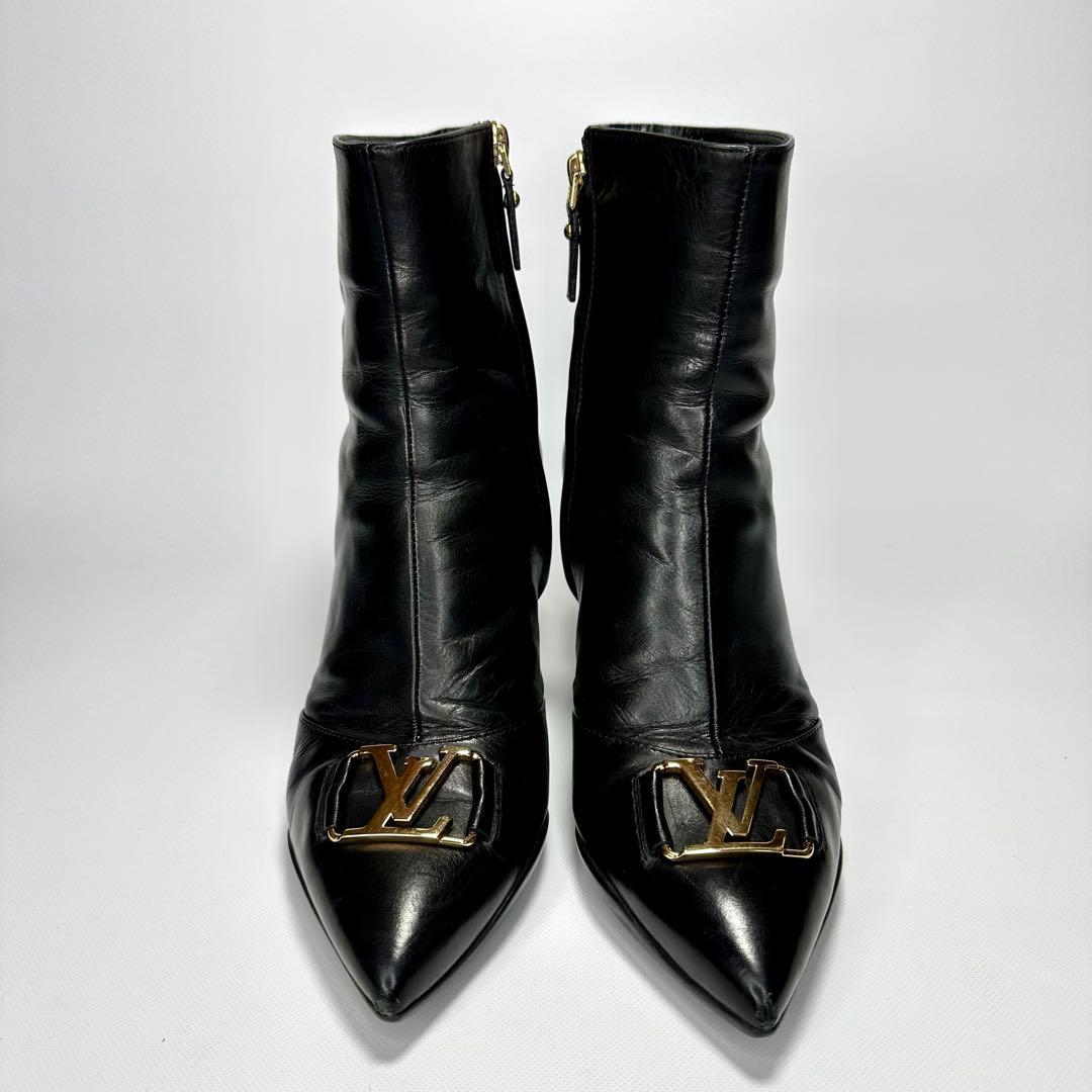 【美品】ルイヴィトン　レザー　ブーツ　ブラック　23.0cm