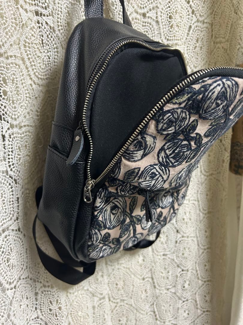 専用51010Bミナペルホネンハーフハンドメイド本革リュック rosy